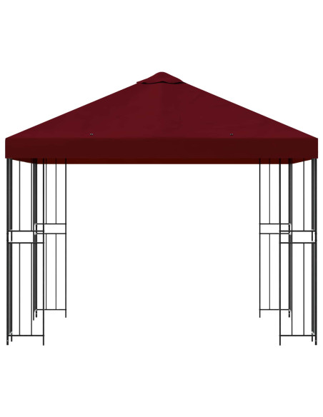 Gazebo 3 x 3 m Borgogna Poliestere e Acciaio 190 gsm