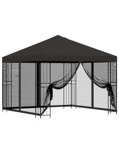Gazebo da giardino con pareti laterali 3 x 3 m Antracite 2