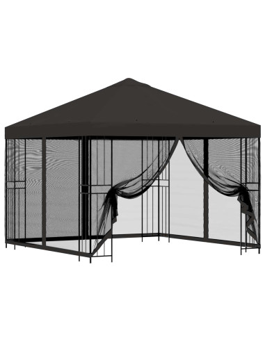 Gazebo da giardino con pareti laterali 3 x 3 m Antracite