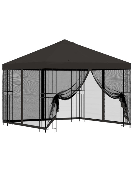 Gazebo da giardino con pareti laterali 3 x 3 m Antracite