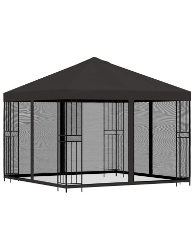 Gazebo da giardino con pareti laterali 3 x 3 m Antracite