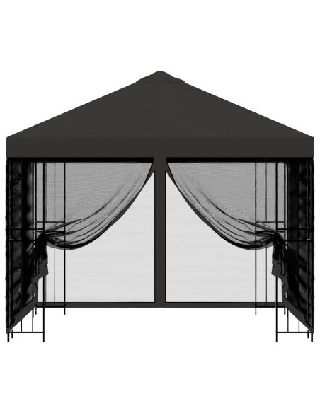 Gazebo da giardino con pareti laterali 3 x 3 m Antracite