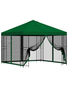 Gazebo da giardino con pareti laterali 3 x 3 m Verde 2