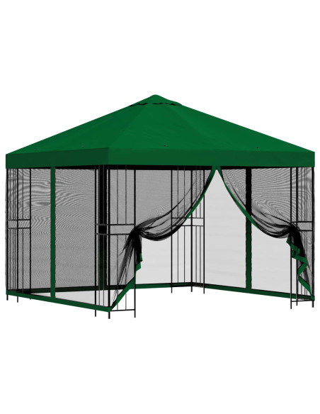 Gazebo da giardino con pareti laterali 3 x 3 m Verde