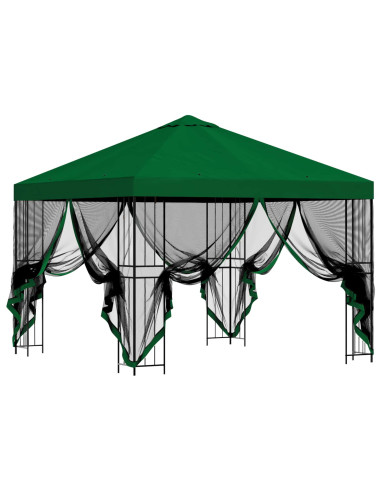 Gazebo da giardino con pareti laterali 3 x 3 m Verde