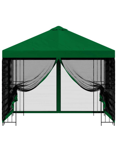 Gazebo da giardino con pareti laterali 3 x 3 m Verde