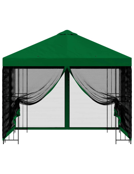 Gazebo da giardino con pareti laterali 3 x 3 m Verde
