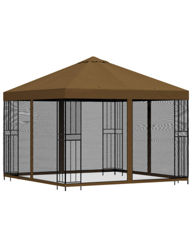 Gazebo da giardino con pareti laterali 3 x 3 m Tortora