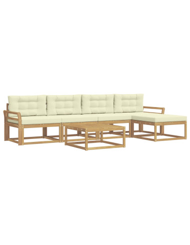 Set di divani da esterno 6 pcs Bianco e Crema 79 x 79 x 37 cm