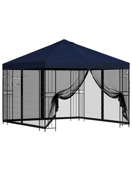 Gazebo da giardino con pareti laterali 3 x 3 m Blu