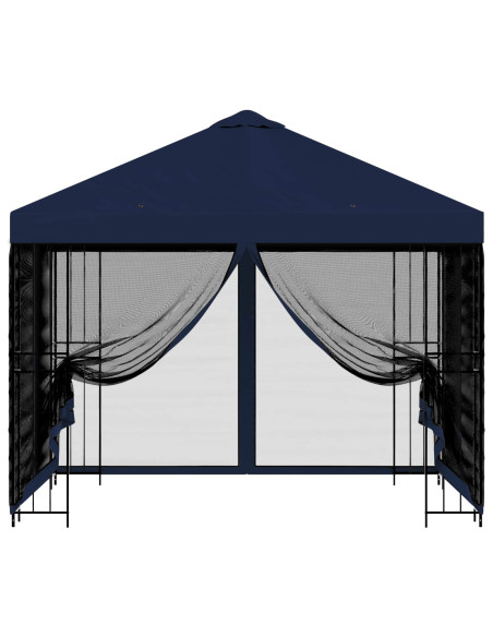 Gazebo da giardino con pareti laterali 3 x 3 m Blu