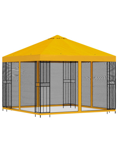 Gazebo da giardino con pareti laterali 3 x 3 m Giallo