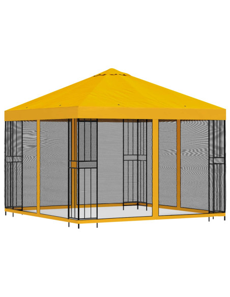 Gazebo da giardino con pareti laterali 3 x 3 m Giallo