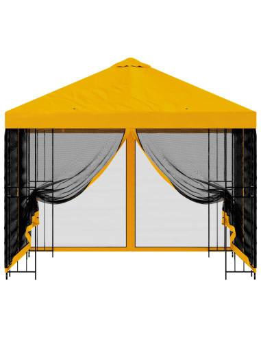 Gazebo da giardino con pareti laterali 3 x 3 m Giallo