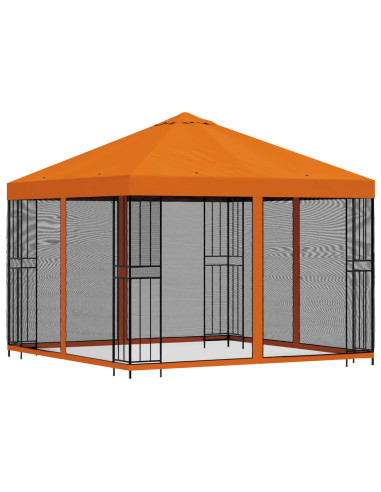 Gazebo da giardino con pareti laterali 3 x 3 m Arancione