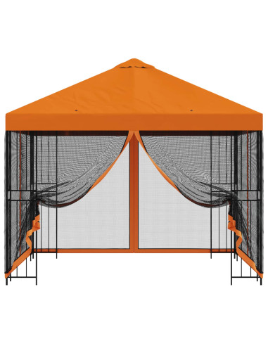 Gazebo da giardino con pareti laterali 3 x 3 m Arancione