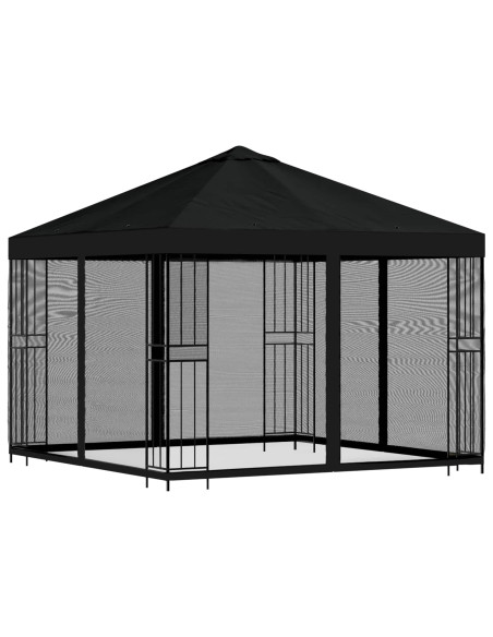 Gazebo da giardino con pareti laterali 3 x 3 m Nero