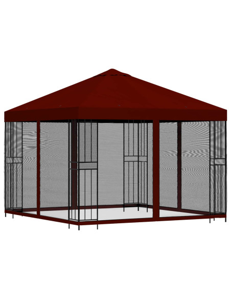 Gazebo da giardino con pareti laterali 3 x 3 m Borgogna