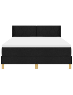 Letto a molle con materasso Nero 200 x 160 cm Poliestere 2