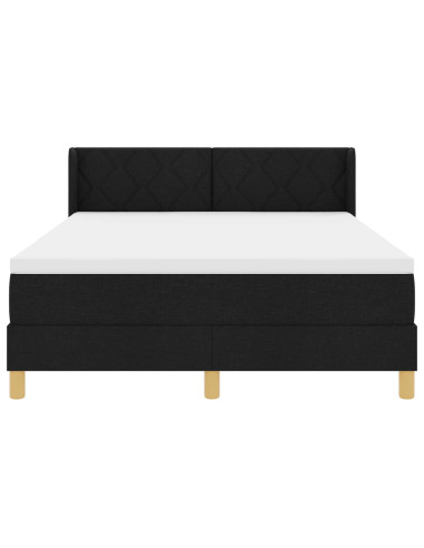 Letto a molle con materasso Nero 200 x 160 cm Poliestere