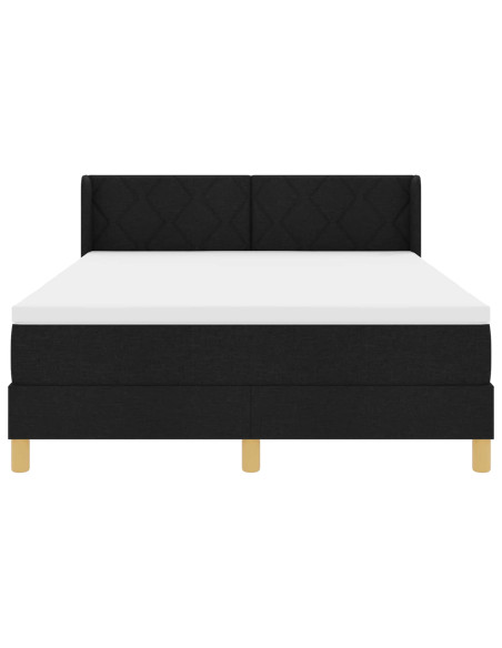 Letto a molle con materasso Nero 200 x 160 cm Poliestere