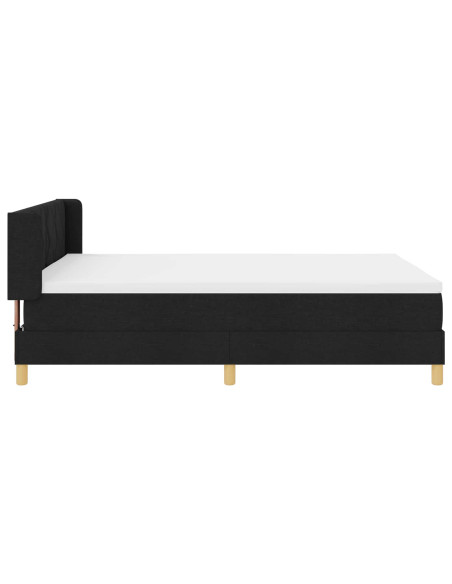 Letto a molle con materasso Nero 200 x 160 cm Poliestere