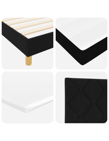 Letto a molle con materasso Nero 200 x 160 cm Poliestere