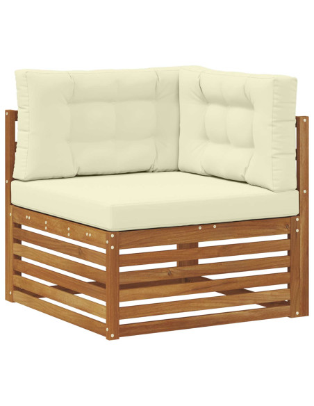 Set di divani da esterno con cuscino 8 pcs Naturale e Crema