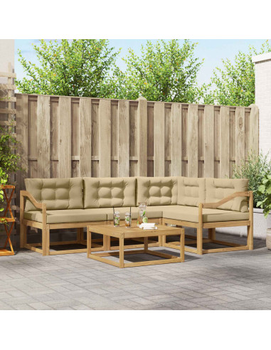 Set di divani da esterno 5 pcs Bianco e Beige 79 x 79 x 37 cm