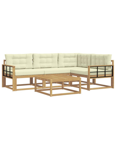 Set di divani da esterno 5 pcs Bianco e Crema 79 x 79 x 37 cm