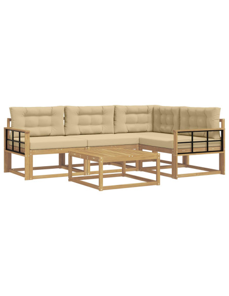 Set di divani da esterno 5 pcs Bianco e Beige 79 x 79 x 37 cm