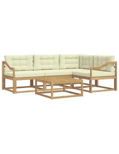 Set di divani da esterno 5 pcs Bianco e Crema 79 x 79 x 37 cm