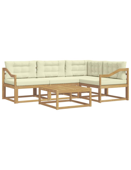 Set di divani da esterno 5 pcs Bianco e Crema 79 x 79 x 37 cm