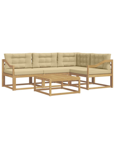 Set di divani da esterno 5 pcs Bianco e Beige 79 x 79 x 37 cm