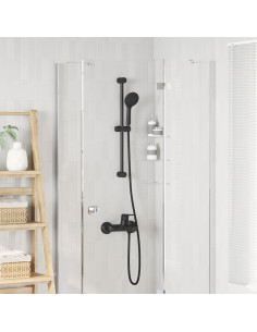 Set di Sistema Doccia Nero 71 cm Acciaio Inox