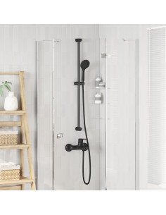 Set di Sistema Doccia Nero 101 cm Acciaio Inox