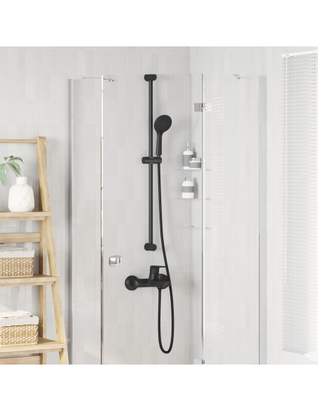 Set di Sistema Doccia Nero 101 cm Acciaio Inox