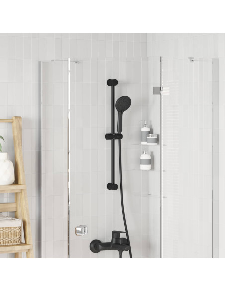 Supporto per Testa di Doccia Nero 71 cm Acciaio Inox