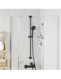 Supporto per Testa di Doccia Nero 101 cm Acciaio Inox
