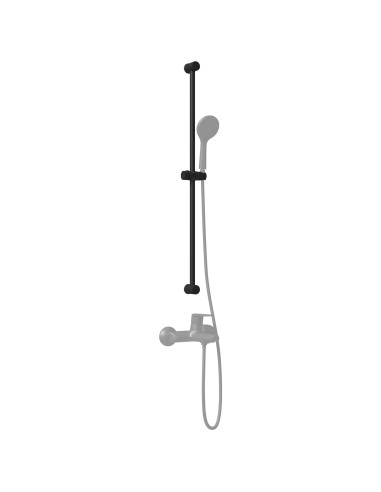 Supporto per Testa di Doccia Nero 101 cm Acciaio Inox