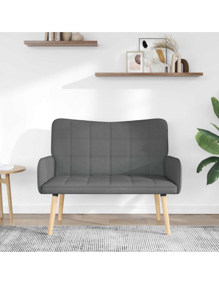 Sofa a Due Posti Grigio scuro 115 x 61 x 87 cm Tessuto
