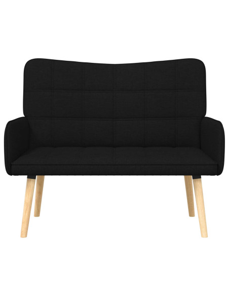 Sofa a Due Posti Nero 115 x 61 x 87 cm Tessuto