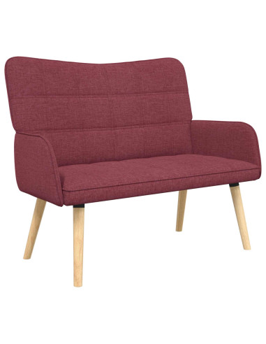 Sofa a Due Posti Rosso vino 115 x 61 x 87 cm Tessuto