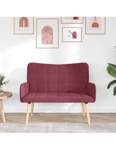Sofa a Due Posti Rosso vino 115 x 61 x 87 cm Tessuto