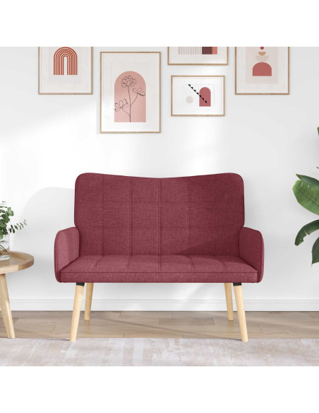 Sofa a Due Posti Rosso vino 115 x 61 x 87 cm Tessuto