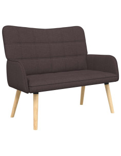 Sofa a Due Posti Marrone Scuro 115 x 61 x 87 cm Tessuto 2
