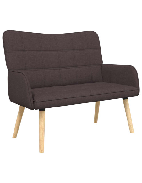 Sofa a Due Posti Marrone Scuro 115 x 61 x 87 cm Tessuto