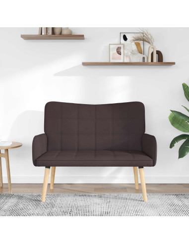 Sofa a Due Posti Marrone Scuro 115 x 61 x 87 cm Tessuto