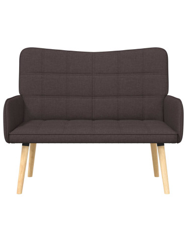 Sofa a Due Posti Marrone Scuro 115 x 61 x 87 cm Tessuto