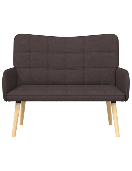 Sofa a Due Posti Marrone Scuro 115 x 61 x 87 cm Tessuto